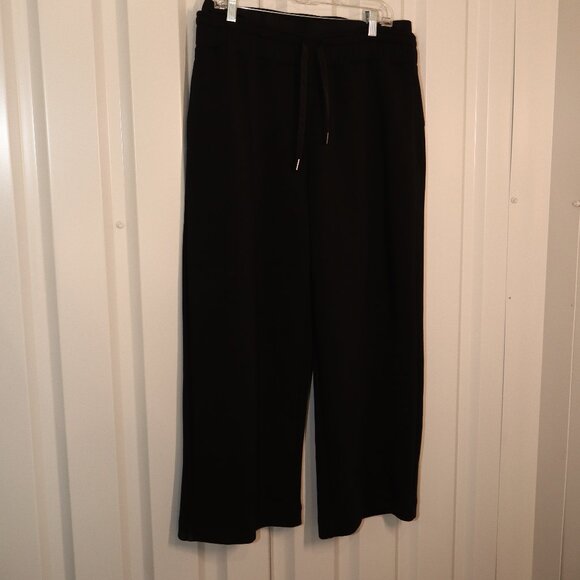 Spanx Womens Air Essentials Wide Leg Black Double Waistband Pants Size 1X - Picture 1 of 13